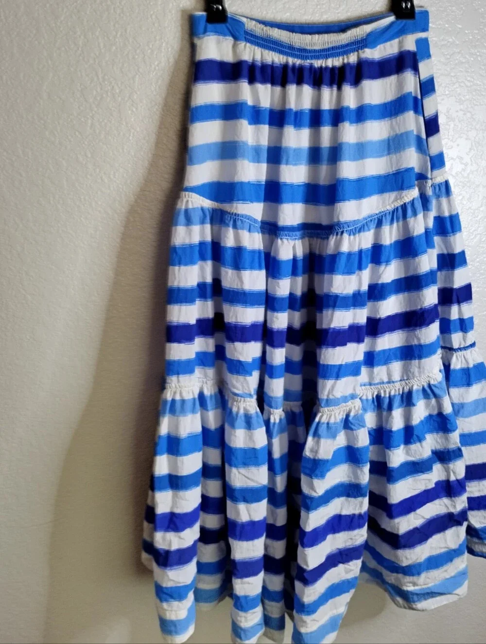 Anthropologie Maeve Striped A-Line Midi Hi Low Skirt Sz S